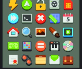 Different Flat icons vector set 02