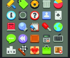 Different Flat icons vector set 03