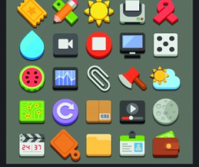 Modern Icons objects vector set 04