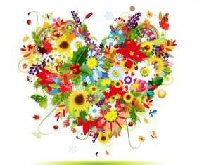 Colorful flowers design elements vector 01