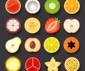 Vivid Food Icons vector 01