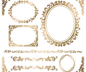 Gold decoration border vector 02