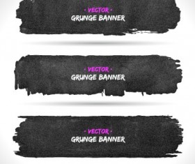 Vector set of grunge banner 02