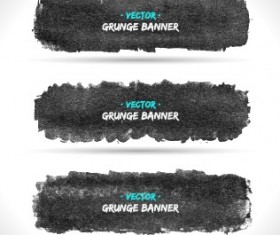 Vector set of grunge banner 03