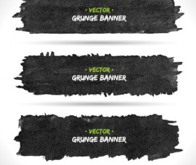Vector set of grunge banner 04