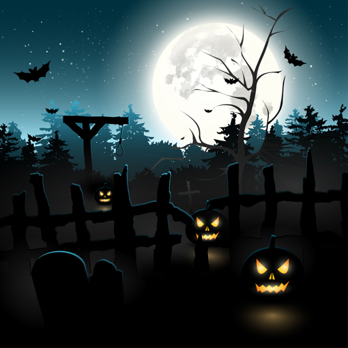 Happy Halloween backgrounds vector set 01