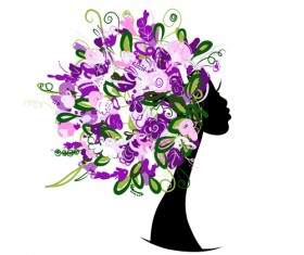 Hand drawn Girls with Flowers vector 05