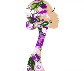 Hand drawn Girls with Flowers vector 06