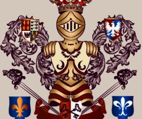 Vintage Heraldry design elements vector set 01