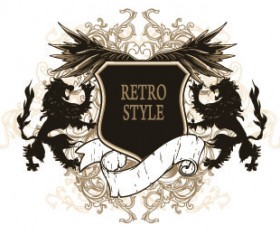 Vintage Heraldry design elements vector set 04