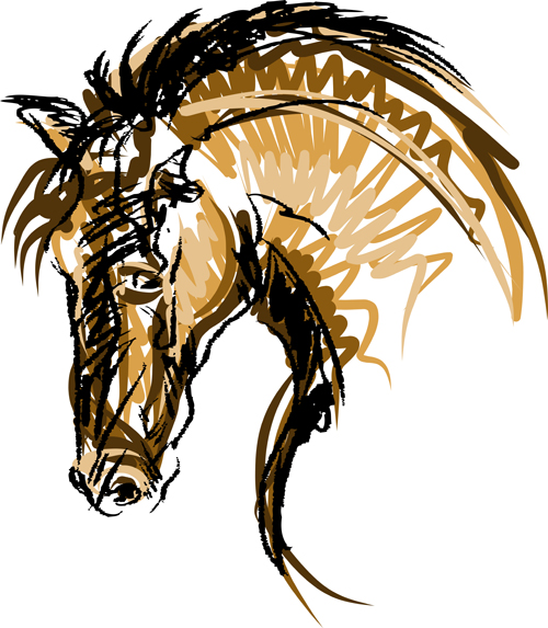 2014 horses creative design vector 02