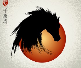 2014 horses creative design vector 06