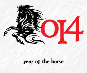 2014 horses creative design vector 07
