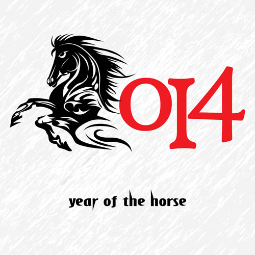 2014 horses creative design vector 07