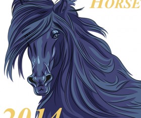 2014 horses creative design vector 08