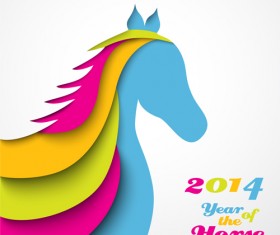 2014 horses creative design vector 09
