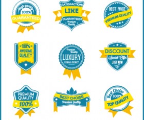 Best Label with ribbon vintage style vector 04