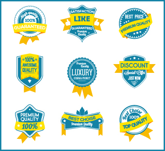 Best Label with ribbon vintage style vector 04