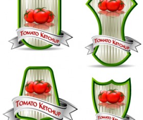 Tomato ketchup labels vector 01