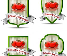 Tomato ketchup labels vector 02