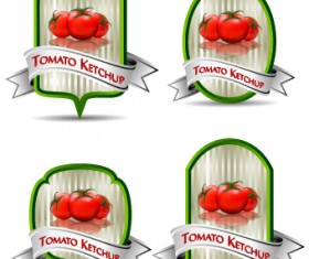 Tomato ketchup labels vector 03