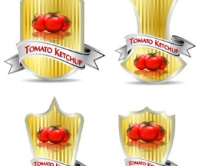 Tomato ketchup labels vector 04
