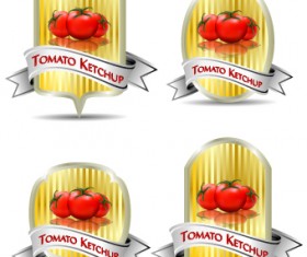 Tomato ketchup labels vector 05