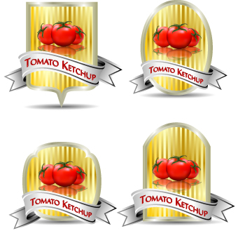 Tomato ketchup labels vector 05