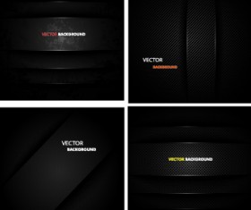 Dark metal backgrounds vector set 01