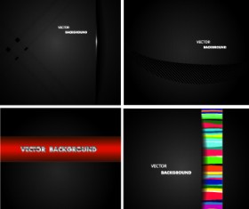 Dark metal backgrounds vector set 02