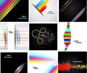 Dark metal backgrounds vector set 03