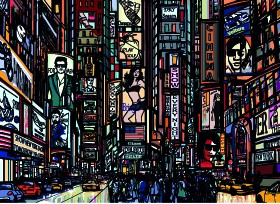 Draw Nightlife city design vector 03