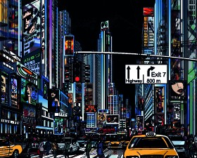 Draw Nightlife city design vector 05