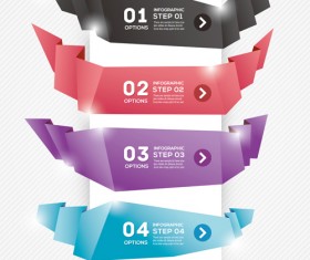 Numbered Banners backgrounds vector 01