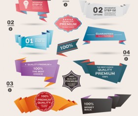 Numbered Banners backgrounds vector 02