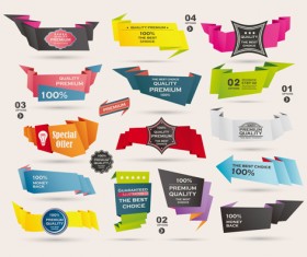 Numbered Banners backgrounds vector 03