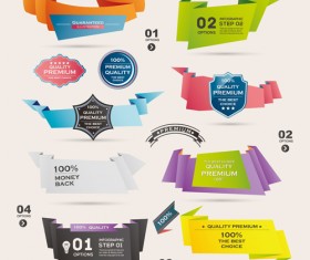 Numbered Banners backgrounds vector 04