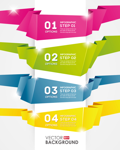 Numbered Banners backgrounds vector 05