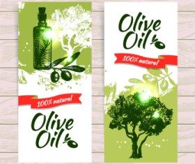 Vintage Olive oil background vector 05