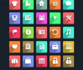 Paper cut icons vector set 03