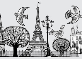 Paris symbols elements vector 03