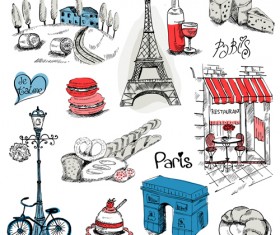 Paris symbols elements vector 04