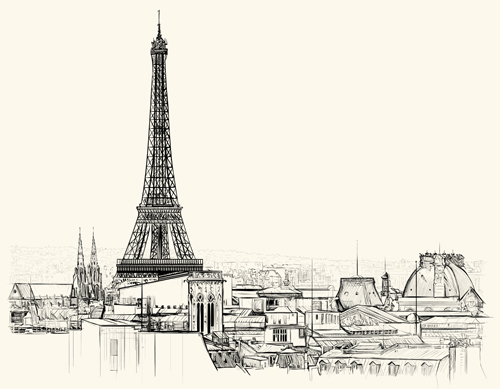 Paris symbols elements vector 05