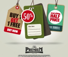 Sale tag poster retro style vector 02