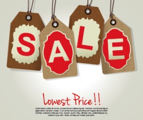 Sale tag poster retro style vector 04