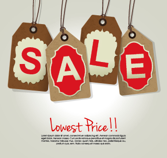 Sale tag poster retro style vector 04