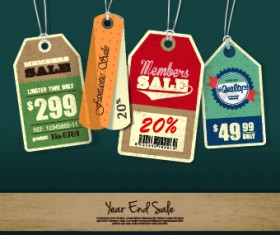 Sale tag poster retro style vector 05