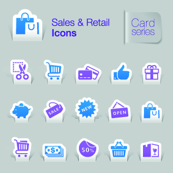 Sales and Retail icons vector