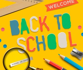 School Supplies Creative background 06