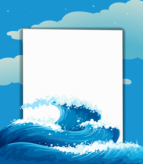 Tempestuous Sea Waves backgrounds vector 01